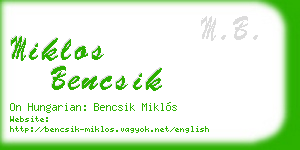 miklos bencsik business card